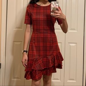 Red Checkered Work/Holiday Dress Classy Medium